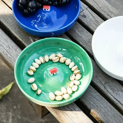 Handmade Porcelain Plate – Creative Three-Dimensional Water Bowl for Home Dining & Decoration