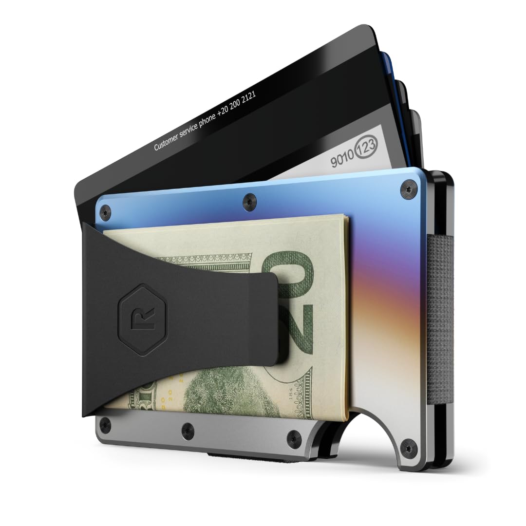 The Ridge Titanium Daily Driver Kit – Ultra-Slim RFID Safe Money Clip Wallet with Minimalist Design Holding Up to 12 Cards Securely