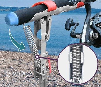 Automatic Stainless Steel Fishing Rod Holder – Double Spring Adjustable Pole Bracket, Foldable Fishing Tackle Stand