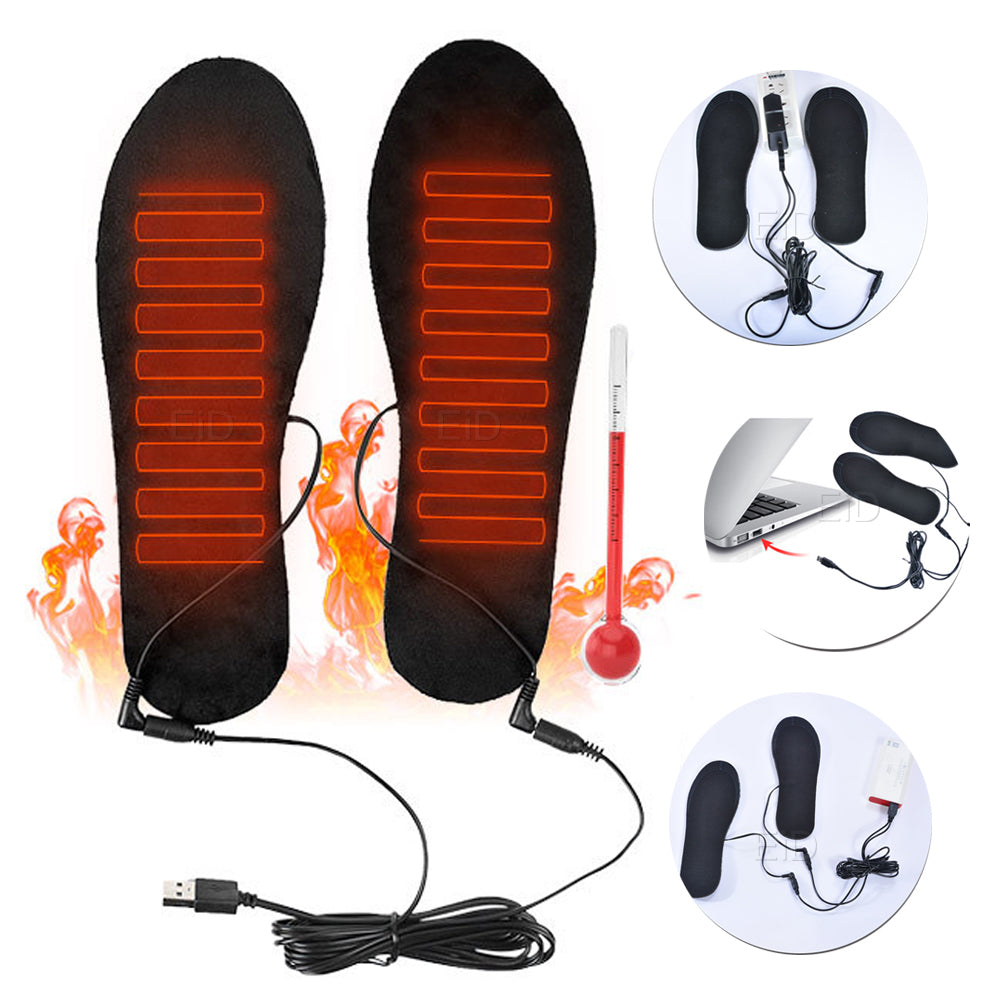 Winter Electric USB Heated Insoles –  Foot Warmers with Soft Pads for Outdoor Sports, Comfortable Thermal Protection, and Cold Weather Relief