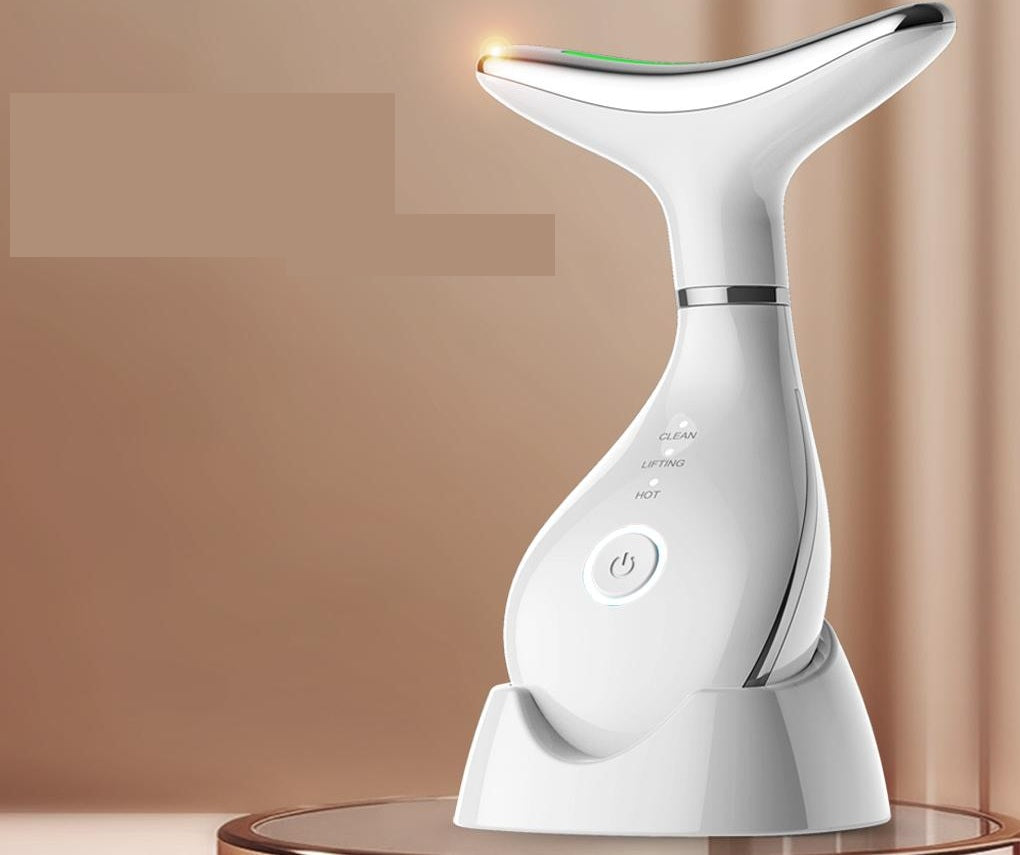 LED Facial Lift Beauty Device – 3-Color Photon Therapy Neck and Face Massager for Tightening and Anti-Aging Care