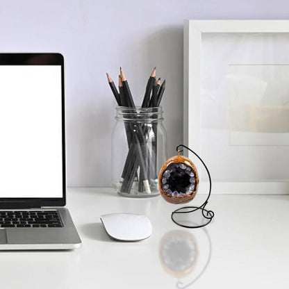 Amethyst Crystal Dinosaur Egg Night Light – Novelty USB Desk Lamp for Bedrooms and Living Rooms, Unique Decoration with Healing Glow for Cozy Relaxing Ambience