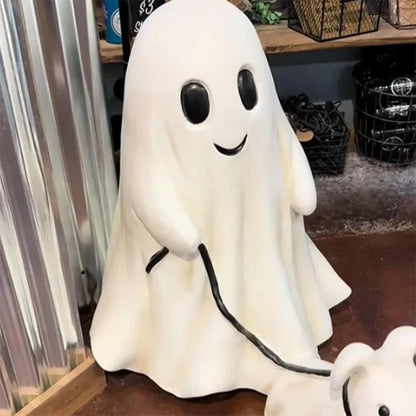 Halloween Ghost Dog Figurine – Cute Walking Dog Statue with Spooky Festival Charm, Tabletop Decoration, and Household Ornament Party Gift