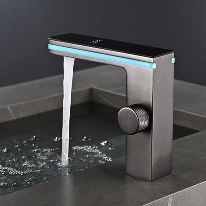 LED Smart Brass Basin Faucet – Deck-Mounted Hot & Cold Water Tap with Digital Display for Modern Bathrooms