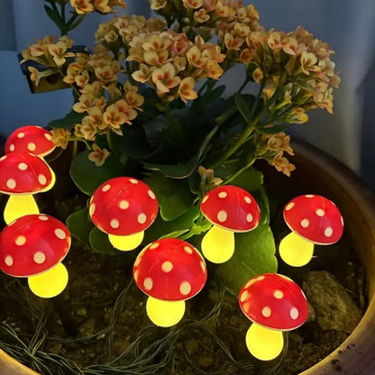 Solar Mushroom Garden Lights – Waterproof Decorative Outdoor String Lights for Lawn, Patio & Pathway Décor