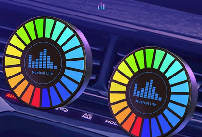 LED Music Rhythm Light – RGB Sound Control Ambient Strip for Car, Home & Party Décor, Adjustable Light Effects
