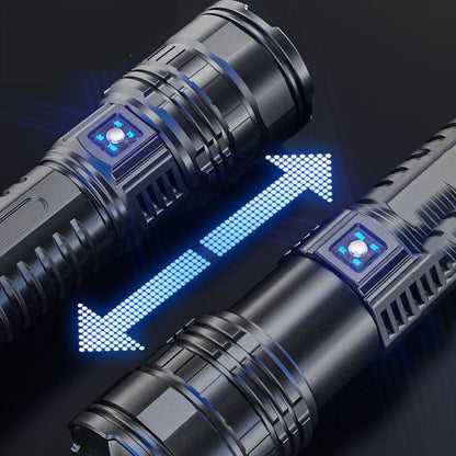 Tactical LED Flashlight – 1000W Built-in Battery Emergency Spotlight, 15000mAh Power with 9km Long-Range Beam
