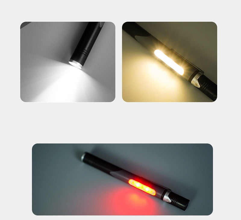 Rechargeable LED Pen Flashlight – Portable Multi-Light USB Pen Lamp with Yellow Pupil Light for Medical, Outdoor, and Everyday Use