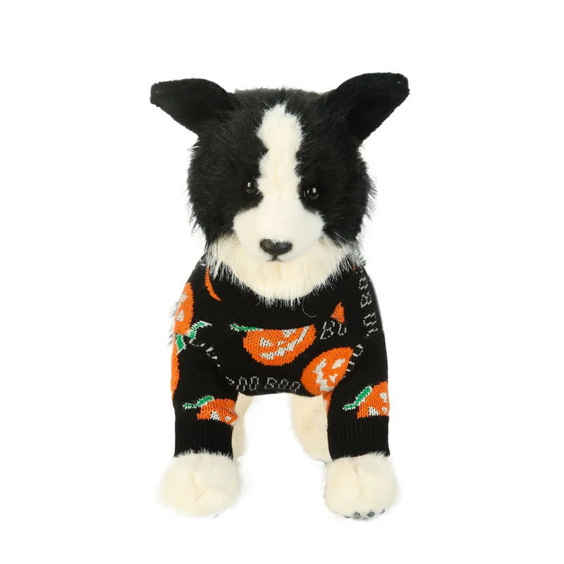 Halloween Pet Pumpkin Sweater – Puppy Kitten Costume Decoration, Warm Winter Dog Clothes, Cute Cat Outfit for Holiday Dress-Up