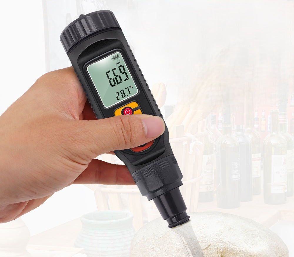 Digital pH Meter with LCD Backlight – 2-in-1 High Precision pH & Temperature Tester for Food Processing