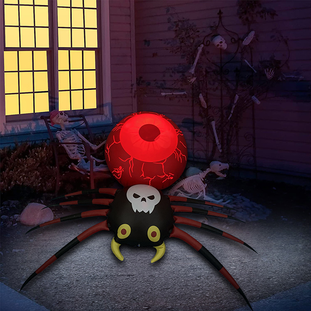 LED Inflatable Halloween Spider – Glow-in-the-Dark Yard Balloon Decoration with Built-In Lights for Scary Haunted Party Setup