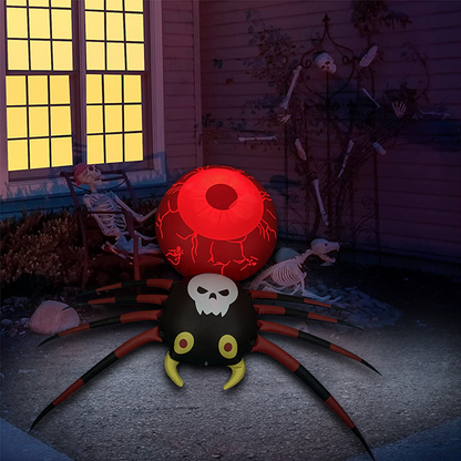 LED Inflatable Halloween Spider – Glow-in-the-Dark Yard Balloon Decoration with Built-In Lights for Scary Haunted Party Setup