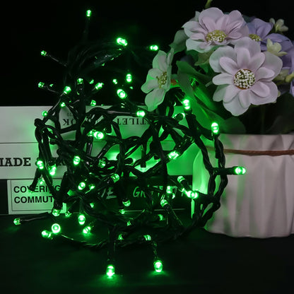 Green LED String Lights – 100 Mini Bulbs on 21.6FT Wire for Home, Wedding, Holiday, Party & Independence Day Decoration