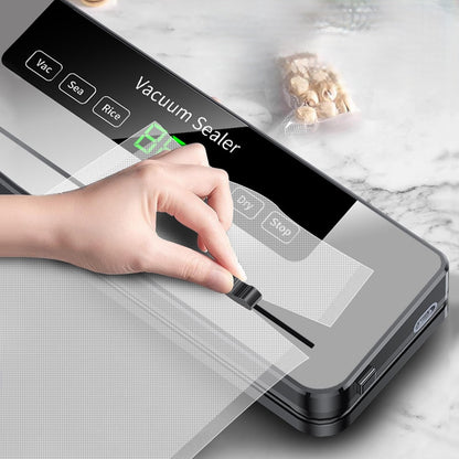 Household Vacuum Sealer Machine - Dry/Wet Food Storage Sealer with Built-in Cutter for Freshness & Kitchen Organization