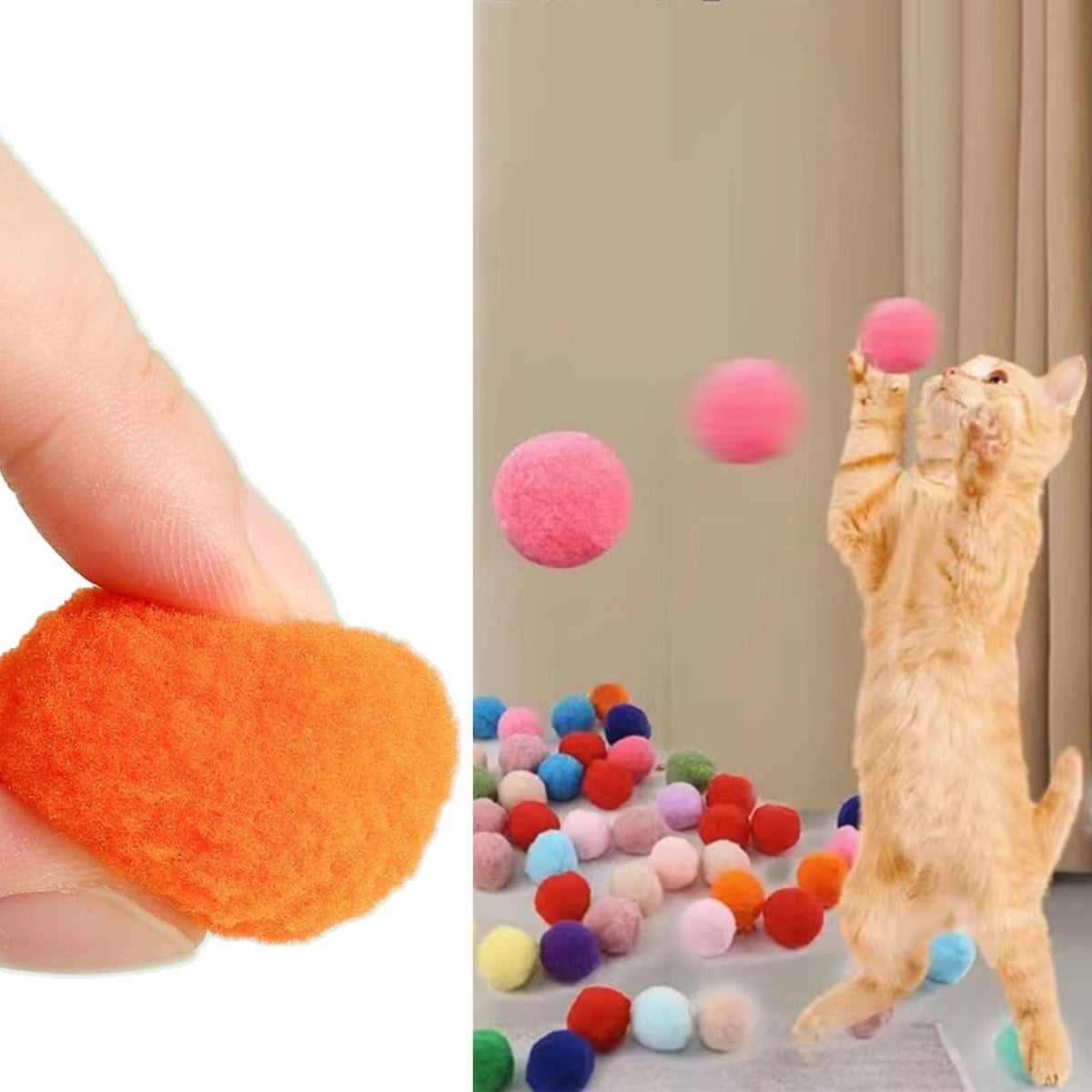 Cat Ball Launcher Set – 100 Colorful Cat Balls + 2 Launchers for Interactive Pet Playtime & Fun