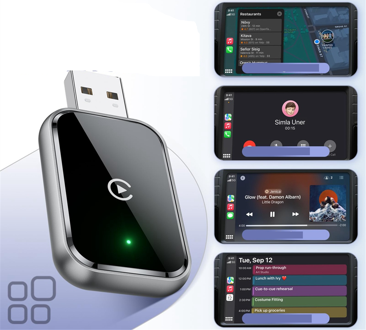 Wireless CarPlay Adapter – Mini Wired-to-Wireless Dongle for iPhone