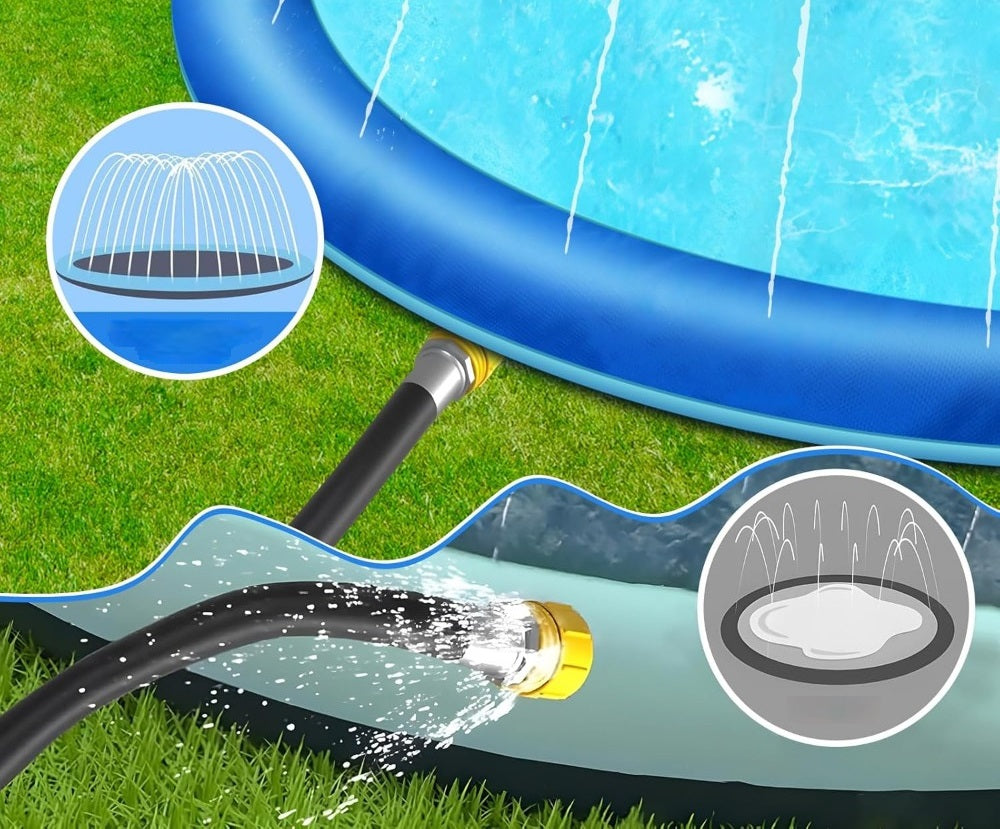 Heavy Duty Splash Pad with Sprinkler – Summer Outdoor Water Toy for Kids Ages 3-12 and Large Dogs