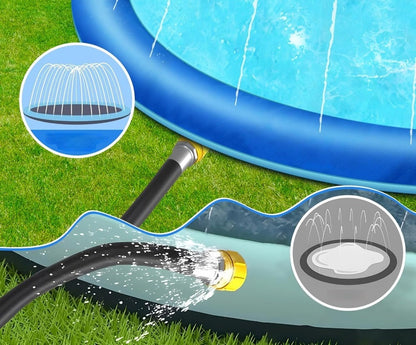 Heavy Duty Splash Pad with Sprinkler – Summer Outdoor Water Toy for Kids Ages 3-12 and Large Dogs