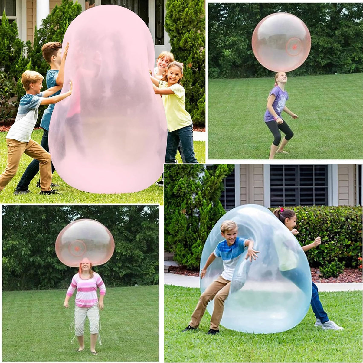 Large Water-Filled Bouncy Ball - Transparent 130x40cm Outdoor Toy for Kids - Birthday Fun, Splash Play & Non-Leak Design