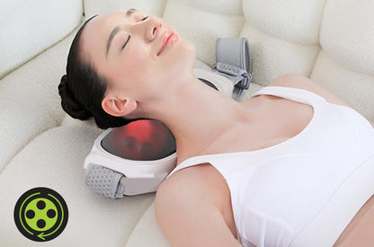 Wireless Portable Waist & Back Massager – Multi-Function Pounding Massage Device with Relaxing Heat for Legs, Office, and Home Wellness Relief