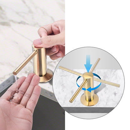 Built-In Brass Soap Dispenser – 500ML Black PE Bottle Kitchen Sink Liquid Soap Pump Dispenser for Modern Home Accessories