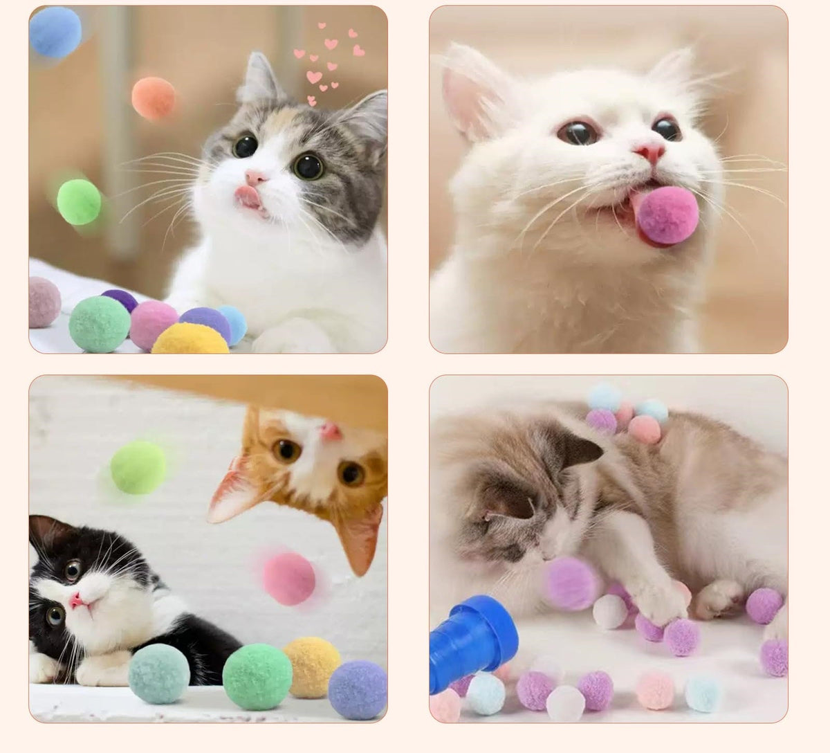 Cat Ball Launcher Set – 100 Colorful Cat Balls + 2 Launchers for Interactive Pet Playtime & Fun
