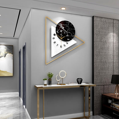 Nordic Style Geometric Wall Clock – Silent Quartz Movement Decorative Wall Accent for Homes, Restaurants & Offices