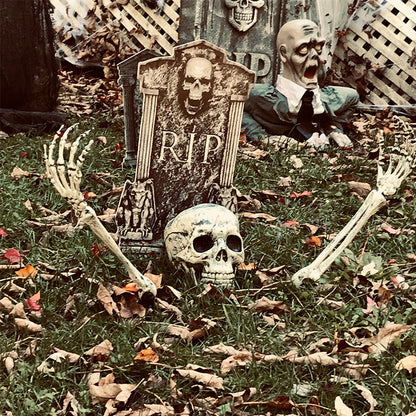 Halloween Skeleton Hand Props – Realistic Plastic Human Bone Decorations for Garden, Patio, Outdoor Lawn, and Haunted Party Displays