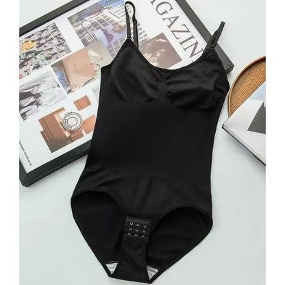 Women’s Seamless Bodysuit – Black Everyday Tummy Control Shaper with Butt Lifting, Compression Waist Trainer, and Breathable Nylon Fabric