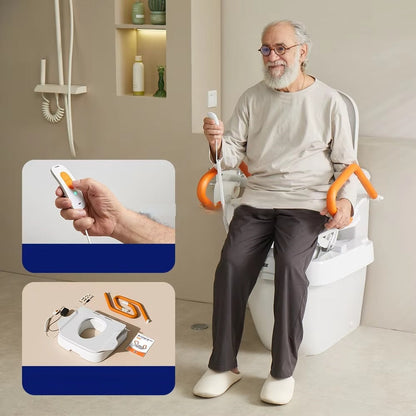 Electric Toilet Seat Lift – Powered Raised Toilet Seat Riser with Handles for Elderly and Disabled, Durable Support up to 330lbs