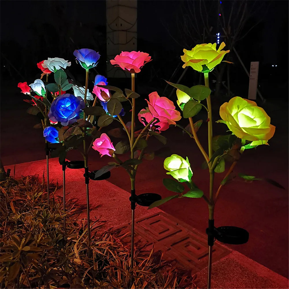 Solar Rose Garden Lights – Decorative Outdoor Flower Lamps for Yard, Patio & Lawn Décor