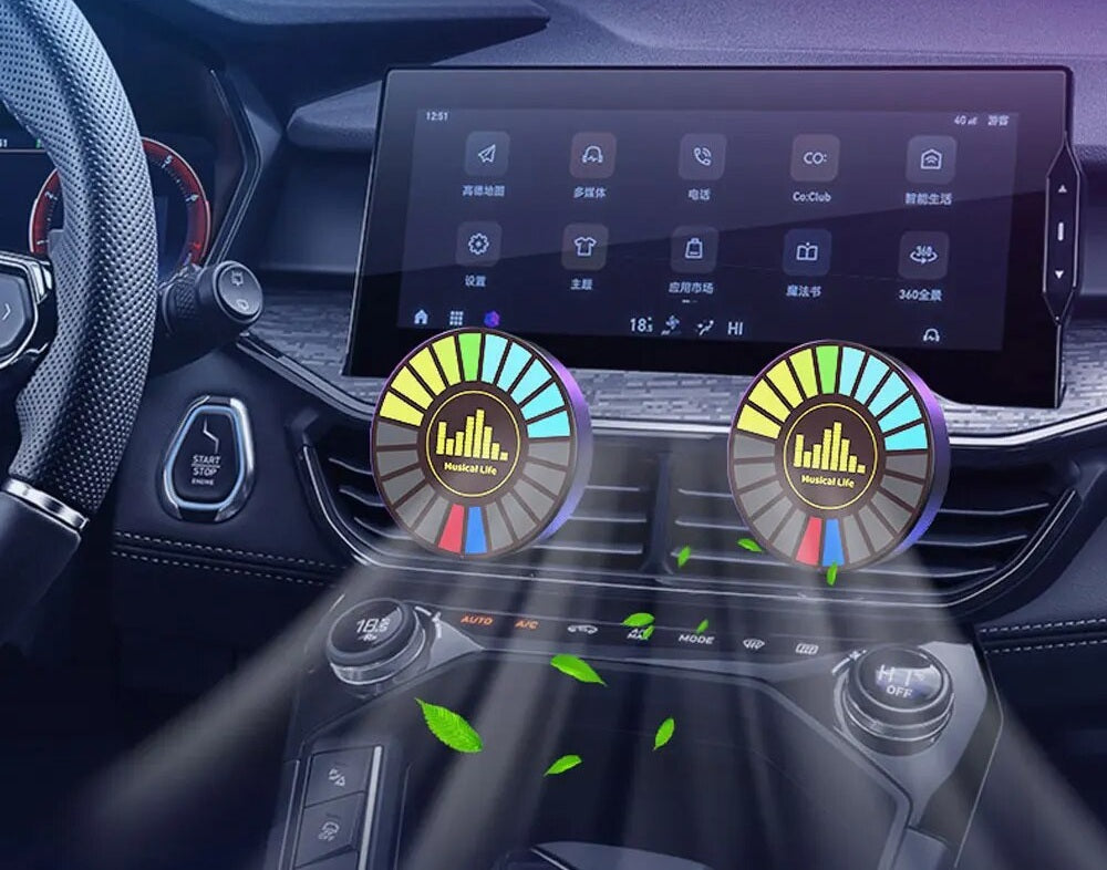 LED Music Rhythm Light – RGB Sound Control Ambient Strip for Car, Home & Party Décor, Adjustable Light Effects
