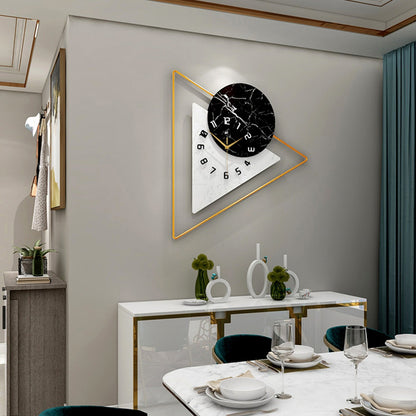 Nordic Style Geometric Wall Clock – Silent Quartz Movement Decorative Wall Accent for Homes, Restaurants & Offices