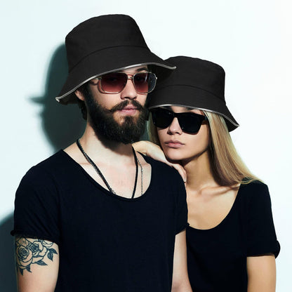 LED Light-Up Duo Bucket Hat Set – Unisex Black & Neon LED Caps for Night Events, Festivals, Concerts or Party Statement Wear