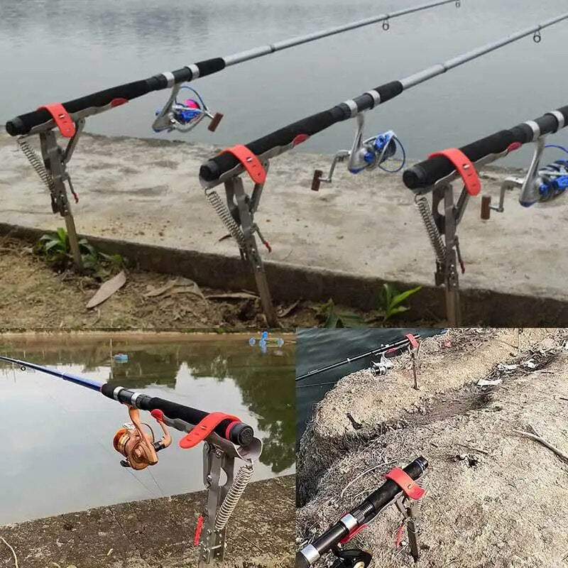 Automatic Stainless Steel Fishing Rod Holder – Double Spring Adjustable Pole Bracket, Foldable Fishing Tackle Stand