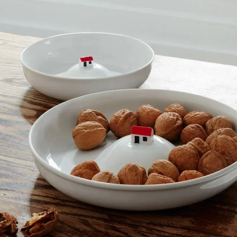 Handmade Porcelain Plate – Creative Three-Dimensional Water Bowl for Home Dining & Decoration