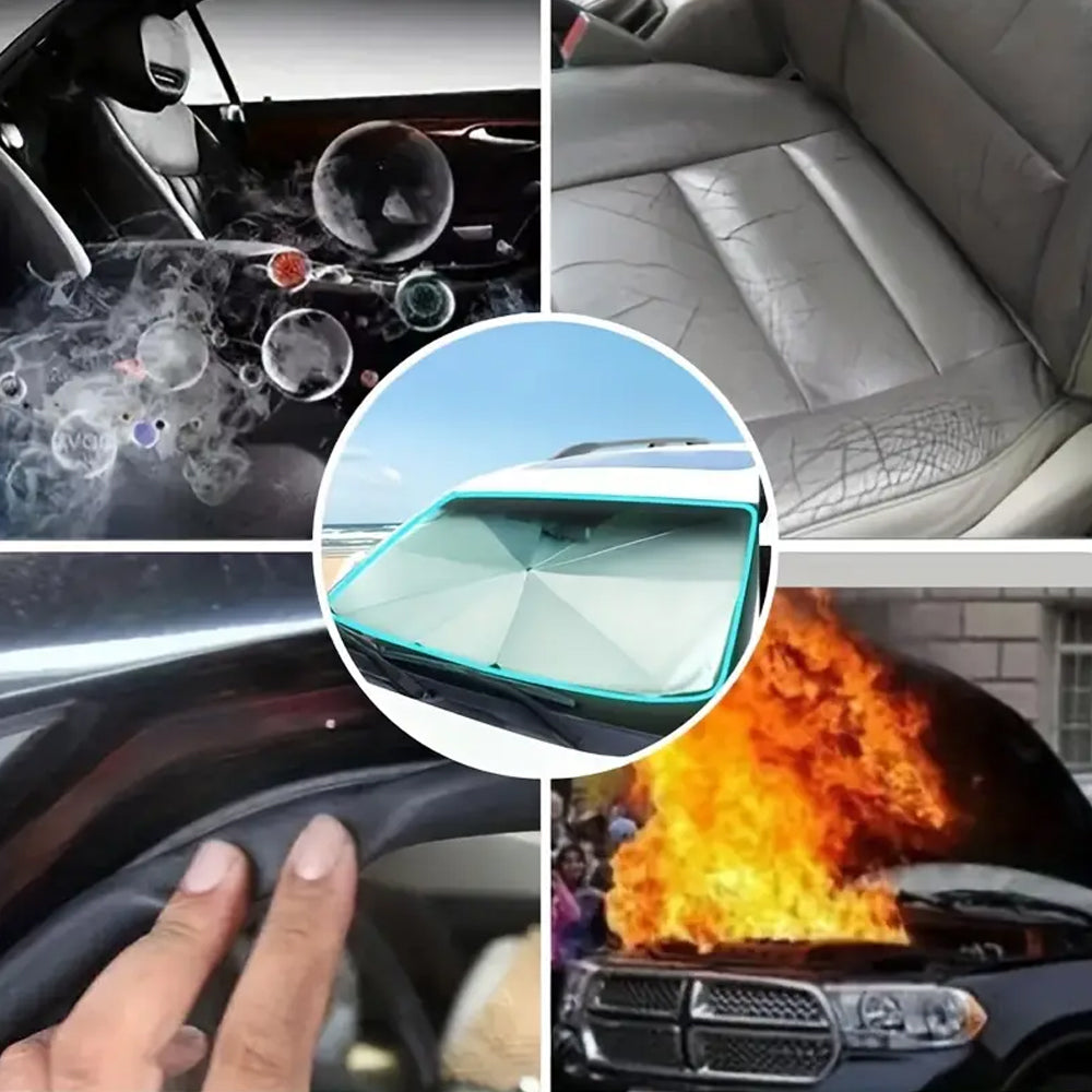 Portable Folding Windshield Sunshade – Universal Automobile Sun Block with Heat Insulation, UV Reflection, and Easy In-Car Storage Design