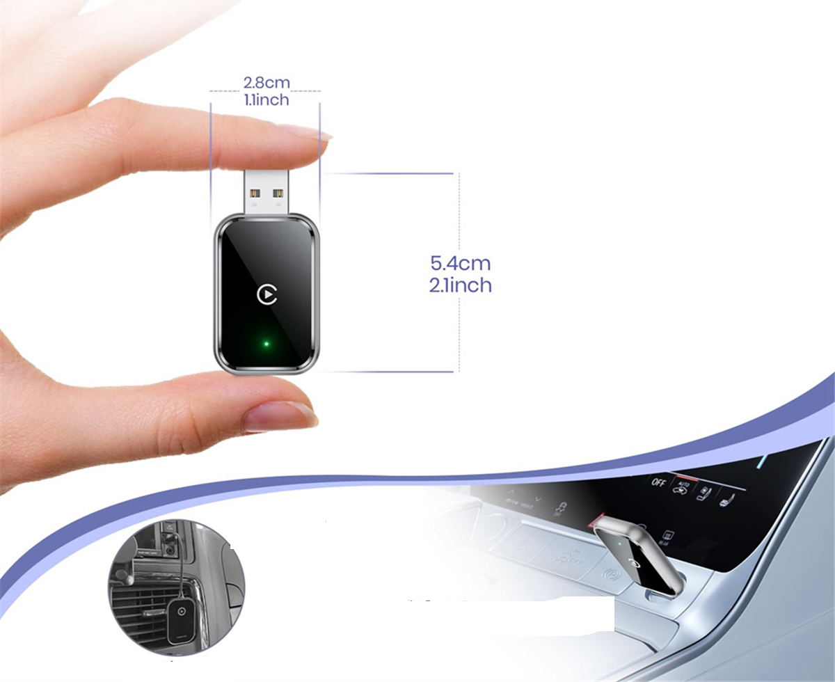 Wireless CarPlay Adapter – Mini Wired-to-Wireless Dongle for iPhone