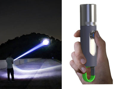 Rechargeable Zoomable LED Flashlight – Super Bright Compact White Laser Light for Camping, Hiking, Home & Emergency Outdoors
