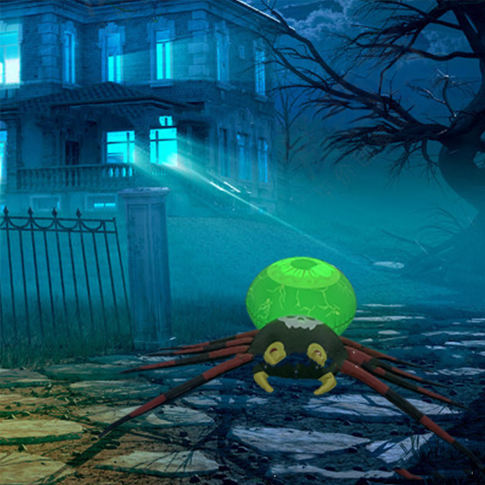 LED Inflatable Halloween Spider – Glow-in-the-Dark Yard Balloon Decoration with Built-In Lights for Scary Haunted Party Setup