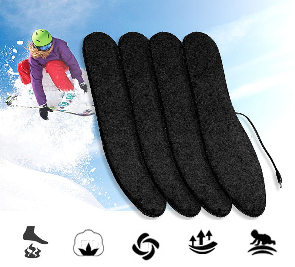 Winter Electric USB Heated Insoles –  Foot Warmers with Soft Pads for Outdoor Sports, Comfortable Thermal Protection, and Cold Weather Relief