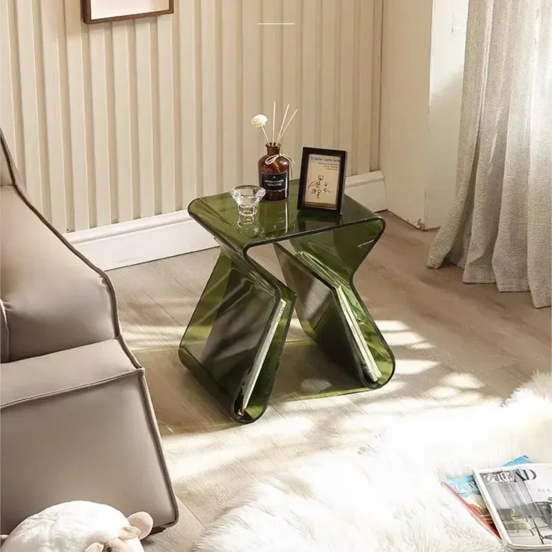Acrylic Transparent Side Table – Minimalist Home Coffee & Sofa Table for Living Room or Bedroom