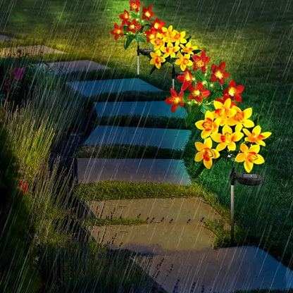 Solar Orchid Flower Lights – LED Outdoor Garden Stake Lights for Yard, Pathway & Landscape Décor