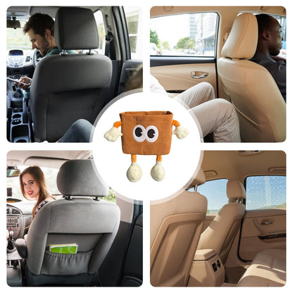Hanging Car Backseat Storage Holder - 2-in-1 Car Trash Can & Tissue Box