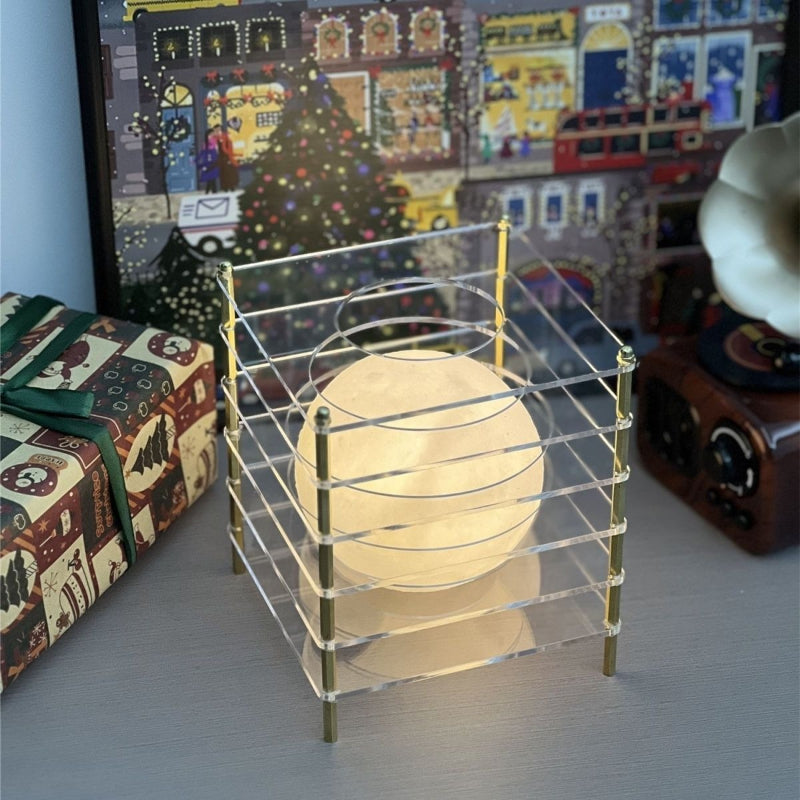 Acrylic Thousand-Layer Moon Lamp – Dreamy DIY Suspended Desktop Light for Artistic Home Decoration