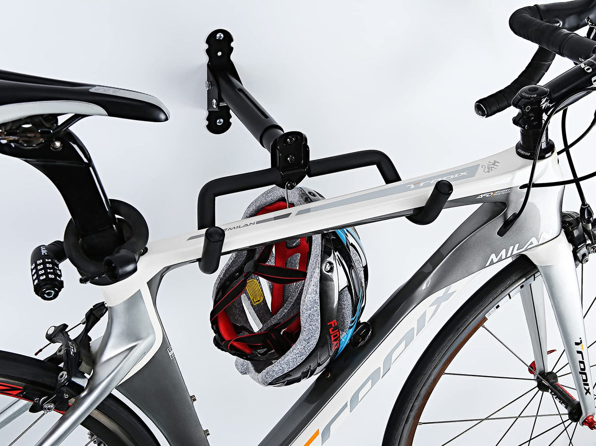 Space-Saving Bike Wall Mount Rack – Foldable Bicycle Hanger with Rim Protection