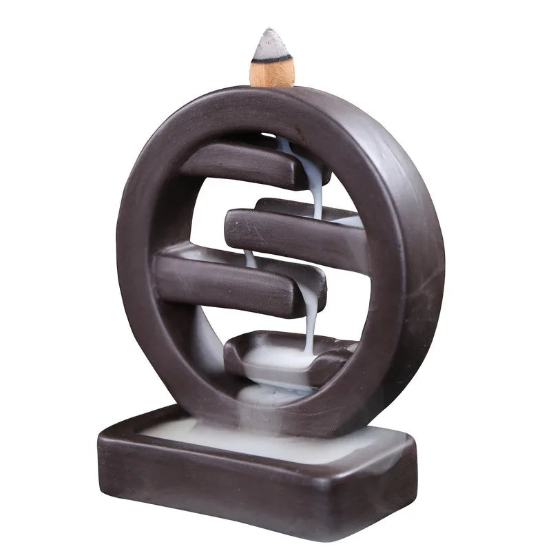Feng Shui Zisha Backflow Incense Burner – Ceramic Aromatherapy Holder for Relaxation, Meditation, and Peaceful Home Ambience