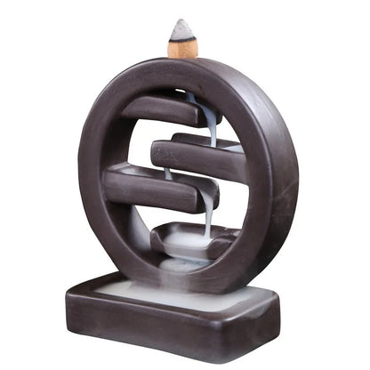 Feng Shui Zisha Backflow Incense Burner – Ceramic Aromatherapy Holder for Relaxation, Meditation, and Peaceful Home Ambience