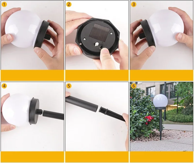 Solar Round Ball Lights – Waterproof LED Outdoor Lawn Lamps for Garden, Yard & Street Decoration