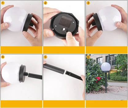Solar Round Ball Lights – Waterproof LED Outdoor Lawn Lamps for Garden, Yard & Street Decoration